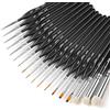 Golden Maple Dry Brush - Set di 18 pennelli per pittura in miniatura, set di pennelli per pittura a microdettagli, dettagli fini per acrilici, acquerelli, cittadella, figura e 40 K