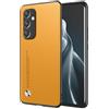 EASSGU Custodia per Samsung Galaxy A55 5G (6.5 Inches), Cover per Telefono in Stile Business con Retro in PU Pelle - Giallo