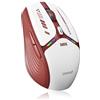 Uiosmuph G19 Mouse Wireless Bluetooth, 3 Modalità (BT5.1/5.0+2.4G) Ricaricabile, livello della batteria visibile, 1600 DPI per Laptop, MacBook, PC, Windows, Android, Rosso