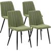 HOMN LIVING Set di 4 sedie da Pranzo Imbottite Verdi Sagi, Certificate da SGS, 45 cm (Larghezza) x 56 cm (profondità) x 84 cm (Altezza)