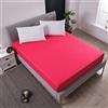Chickwin-Shop Chickw11 Tinta Unita Lenzuolo sotto con Angoli Singolo Matrimoniale, Microfibra Lenzuolo profondità 25cm ed Elastic per Letto Singolo Doppio Piazza e Mezza (Rosa Rossa,220X200X25cm)