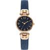 Anne Klein - Orologio da donna con cinturino in pelle, Blu/Oro Rosa