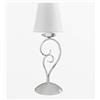 ONLI Lampada da Tavolo in Metallo Bianco Effetto Invecchiato e Paralume 6 W