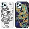 Yoedge [2 Pezzi per Apple iPhone XR Cover, Silicone Morbide Matte Custodia con Drago Disegni, Ultra Sottile TPU Case Protettiva Completa Antiurto per iPhone XR 6,1 pollice, Nero & bianca