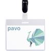 PAVO Premium, Cartellino portanome, 60 x 90 mm, Clip-on, confezione da 25 pezzi