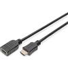 DIGITUS Cavo di prolunga HDMI High Speed, tipo A m/f - 2.0 m - con canale Ethernet - Ultra HD 4k/30Hz - compatibile con TV/beamer/monitor - contatti placcati oro - nero