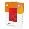 WESTERN DIGITAL Hard-Disk Esterno Western Digital My Passport 2 TB Rosso Micro-USB-B 3.2 Gen 1