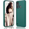 DESSEN Cover per ZTE Blade A53 - Liquido Silicone Custodia Antiurto Protezione Case Sottile e Morbida TPU Bumper con Fodera Microfibra Antigraffio, Verde Scuro