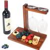 B4Life Portabottiglie Vino con Vassoio, Portabottiglie per Divano, Divano Bar - Portabottiglie per Vino - Ciotola per Snack - Porta Snack, Portabottiglie per Vino in Legno 100% Sostenibile