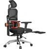 NEWTRAL NT002 Sedia ergonomica, supporto lombare adattivo, bracciolo regolabile, poggiapiedi