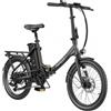 Fafrees F20 Lasting Bici Elettrica Pieghevole, Motore 250W, Batteria 36V 18.2Ah, Pneumatici 20*1.95'' - Nero
