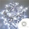 Wisdom Catena di luci 10 metri 100 MaxiLed Reflex Professionale prolungabile Bianco Freddo fisso e intermittente con cavo bianco da esterno Wisdom