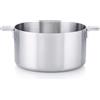 MasterPRO Alessi Bones - Casseruola in acciaio inox da 28 cm - Interno ed esterno con finitura opaca - Corpo dritto - Scala di misurazione - Manico laterale saldato in ghisa cava - Adatto all'induzione