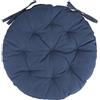 Briconess.com Cuscino sedia outdoor idrorepellente tondo blu Ø40x7 cm, in cotone e poliestere, Estè