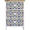 Rebecca Mobili Comodino Montato Cassettiera 3 Cassetti, Legno Chiaro Bianco Blu Rosso Giallo Verde Moderno, Camera Ingresso - Misure: 60 x 40 x 30 cm - Art. RE6500