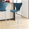 DEGHI Sgabello in polipropilene effetto legno blu petrolio con gambe cromo - Dolly