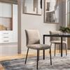 DEGHI Sedia in tessuto effetto wool tortora con gambe in metallo nero - Penny