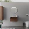 DEGHI Mobile bagno sospeso 60 cm rovere deciso con lavabo integrato e specchio - Sleek