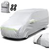 Favoto Telo Copriauto Felpato Invernale Impermeabile Telo per Auto da Esterno PEVA per MPV con Zip Laterale Strisce Riflettenti Anti Acqua Polvere Neve Sole Freddo 525x185x160cm