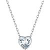 Suplight Collana Donna Argento 925 Punto Luce Collana Argento con Ciondolo Cuore Diamante Pietra Portafortuna di Aprile Confezione Regalo Natale Compleanno