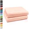 ZOLLNER 2 teli da bagno - morbidi e assorbenti teli doccia XXL - lavabili a 95°C - cotone - 100x150 cm - albicocca