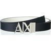 Armani Exchange Mens Essenial, Double Face, Metal Logo Plaque Belt, multicolore, 32