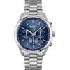 BOSS Orologio Cronografo Quarzo Uomo 44mm Collezione CHAMPION con Cadran Blu e Bracciale in Acciaio Inox Argento, Funzione Data, 3 Sottocifre, Resistenza all'Acqua 10ATM - 1513818