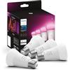 Philips Hue White and Color Ambiance Lampadina Smart LED, Attacco E27, Luce Bianca o Colorata, 6.5W, confezione da 4