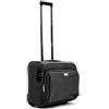 R.Leone Valigia bagaglio a mano 2 Ruote rinforzate Pilota Poliestere Stoffa adatto easyjet 45X36X20 (Grigio)