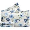 Riad Arredo Set Lenzuola Letto Matrimoniale in Prezioso 100% Cotone Percalle - Completo Letto Lenzuola Sotto con Elastico Perimetrale | Lenzuola da Sopra | 2 federe con Volant (Sofia Blu)