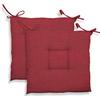 GEMITEX Cuscino Sedia Trapuntato Creta, Set da 2 Pezzi, Decoro 1550 Rosso, 39 x 39 x 5 cm, Multicolore