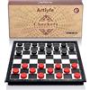 Artlyfe Dama Magnetica Gioco da Tavola, Set Scacchiera Magnetica Pieghevole Portatile, Adatto a Bambini e Adulti, Perfetto per Feste e Viaggi