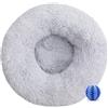 DOTBUY-SHOP Rotondo Cuccia Cane Interno, Peluche Cuccia Gatto e Cane Ciambella Cuscino per Cani, Lavabile e Morbido Cuscino per Animale Domestico, per Gattino Cucciolo (40CM,Grigio Chiaro)