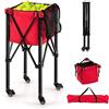 LIFEZEAL Carrello per Palline Tennis, Cestino Rimovibile da Tennis con Ruote Frenate, Max 150 Palline, Cesto Pieghevole con Borsa da Trasporto, Contenitori per Campo da Tennis e Parco Giochi