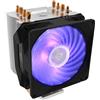 Cooler Master Hyper H410R RGB Dissipatore CPU -Sistema Basso Profilo, Tecnologia Contatto Diretto, 4 Tubi Calore in Rame, Dissipatore Compatto in Alluminio, Ventola PWM RGB da 92mm-AMD e Intel Compat.