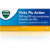 Vicks Flu Action Compresse Raffreddore e Influenza 200mg + 30mg Ibuprofene e Pseudoefedrina Cloridrato, 12 Compresse Rivestite