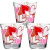 Sicignano Casalinghi Ingrosso Casalinghi Sicignano | Bicchiere Acqua Nadia 250 ml Confezione da 3 Pezzi, Vetro Decorato Heart to Heart, Lavabile in Lavastoviglie, Adatto al Contatto con Alimenti