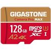 Gigastone [5 Anni Recupero Dati 0] GIGASTONE 128GB Scheda MicroSDXC, Camera Pro MAX, Scheda di Memoria A2 V30 per Gopro, Action Cam, 4K UHD Video, Fino a 120/80 MB/s, UHS-I U3 C10 con Adattatore