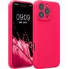 kwmobile Cover per iPhone 16 PRO Max Custodia - Back Case per Smartphone in Silicone TPU - Protezione Gommata - Rosa Shocking