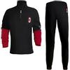 AC Milan Pigiama Tuta Uomo Mezza Zip in Felpa Prodotto Ufficiale Art. MI14132 (Nero, S)