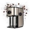 Black+Decker - Macinacaffè Elettrico BXCG151E | Serbatoio da 200g | 14 Livelli di Macinatura | Capacità per 12 Tazze | Design in Acciaio Antimpronta | Caffè Fresco e Aromatico | Coperchio Trasparente