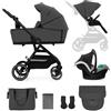 Kinderkraft Moonlight Carrozzina YOXI 3in1 Grigio