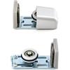 QWORK® Binario per porta scorrevole, guida per porta scorrevole, a basso rumore, anti oscillazione, argento, 2 pezzi