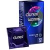 Durex - Piacere Prolungato, Preservativi con effetto ritardante, 12 unità, colore nero, standard