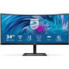 Philips E Line 346E2CUAE/00 Monitor PC 86,4 cm (34") 3440 x 1440 Pixel Wide Quad HD+ LCD Nero