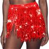 Ushiny Gonna con Frange e Paillettes per Danza del Ventre, con Nappe, con Paillettes per Rave Gonna con Frange, per Donne e Ragazze