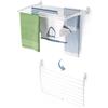 foxydry Fold, Stendibiancheria da parete, Stendino Verticale, Pieghevole da Interno e Esterno in Alluminio e Acciaio 82x50x50 cm (Bianco Down, 1x Fold 80)