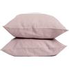 MLH MY LINEN HOME My Linen Home | Set di 2 Federe in Lino Lavato (100% StoneWashed) | Federe Cuscini 65x65 cm I Ipoallergenico, Termoregolazione e Traspirabilità I Adatto a Tutte le Stagioni | Copricuscini Rosa