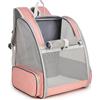 Kommodum - Zaino Gatto Trasporto Cane Taglia piccola Trasportino Pieghevole per Cani con Cinturino di Sicurezza Interno Borsa Portatile Porta Animali Cuccioli Gatti Medi Traspirante Km06 Rosa
