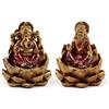 Puckator - Set di 2 Decorazioni in Resina - Ganesh e Lakshmi - Oro - Loto